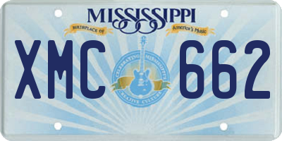 MS license plate XMC662