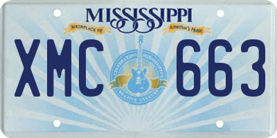 MS license plate XMC663