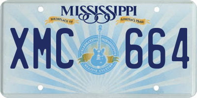 MS license plate XMC664