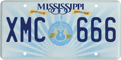 MS license plate XMC666