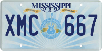 MS license plate XMC667