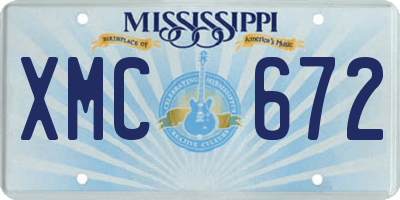 MS license plate XMC672