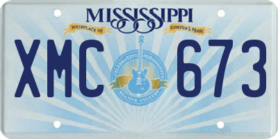 MS license plate XMC673