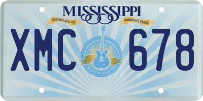 MS license plate XMC678