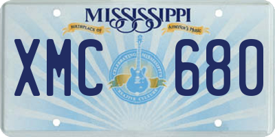 MS license plate XMC680