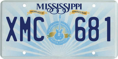 MS license plate XMC681