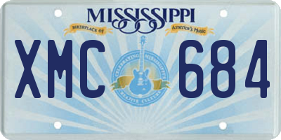 MS license plate XMC684