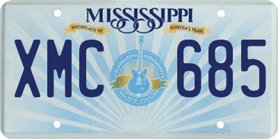 MS license plate XMC685