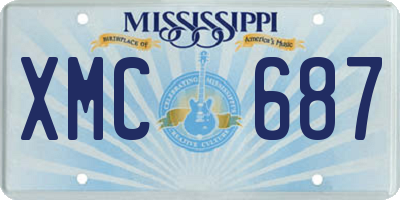 MS license plate XMC687