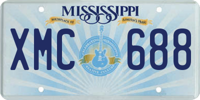 MS license plate XMC688