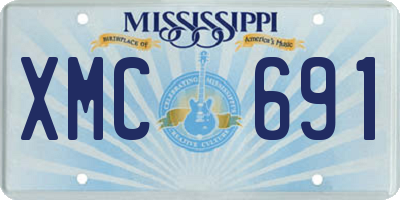 MS license plate XMC691