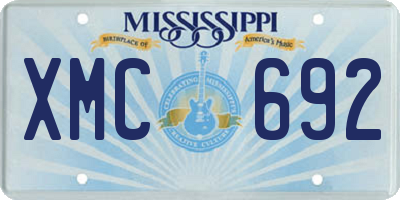 MS license plate XMC692