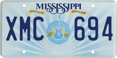 MS license plate XMC694