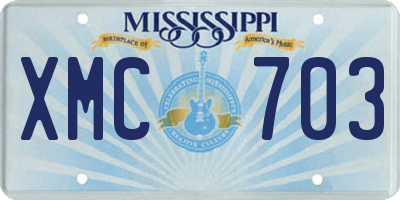 MS license plate XMC703