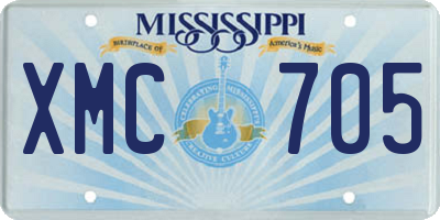 MS license plate XMC705
