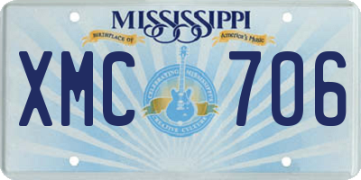 MS license plate XMC706