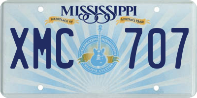 MS license plate XMC707