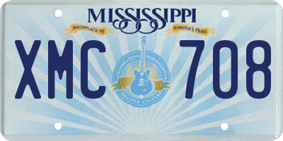 MS license plate XMC708