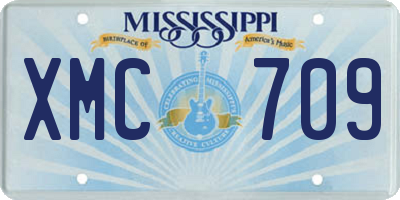 MS license plate XMC709