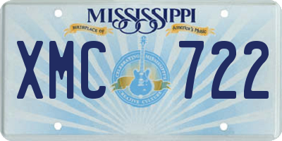 MS license plate XMC722
