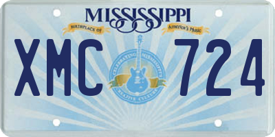 MS license plate XMC724