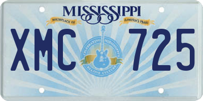 MS license plate XMC725