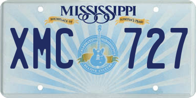 MS license plate XMC727