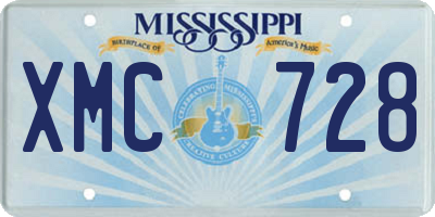MS license plate XMC728