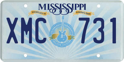 MS license plate XMC731