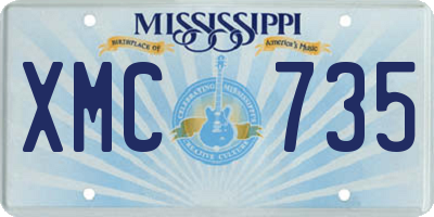 MS license plate XMC735