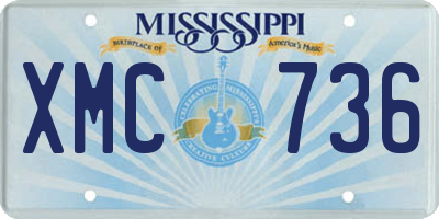 MS license plate XMC736