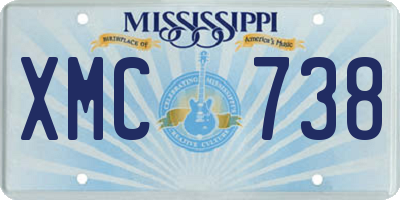 MS license plate XMC738