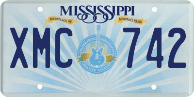 MS license plate XMC742