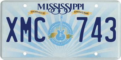 MS license plate XMC743