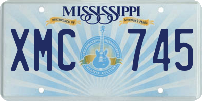 MS license plate XMC745