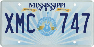 MS license plate XMC747