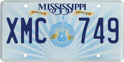MS license plate XMC749