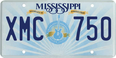 MS license plate XMC750
