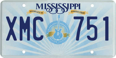 MS license plate XMC751