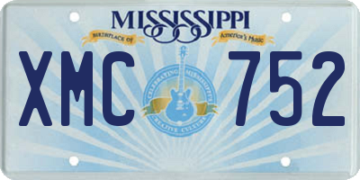MS license plate XMC752