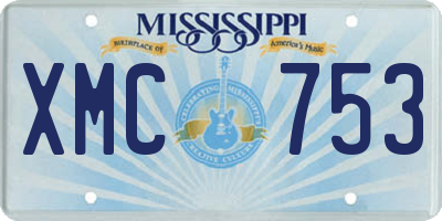 MS license plate XMC753