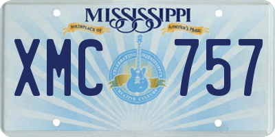 MS license plate XMC757