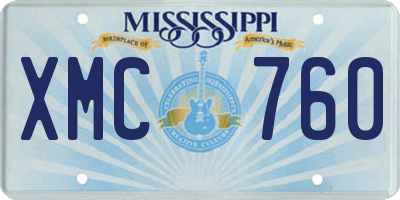 MS license plate XMC760