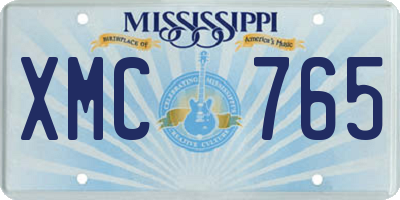 MS license plate XMC765