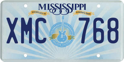 MS license plate XMC768