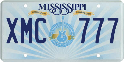 MS license plate XMC777
