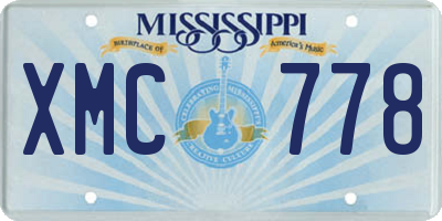 MS license plate XMC778