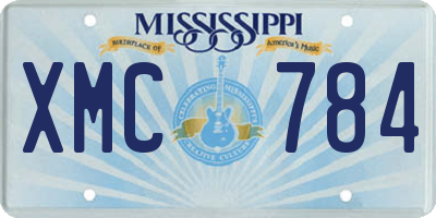 MS license plate XMC784