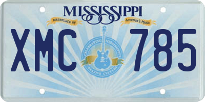 MS license plate XMC785