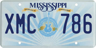 MS license plate XMC786